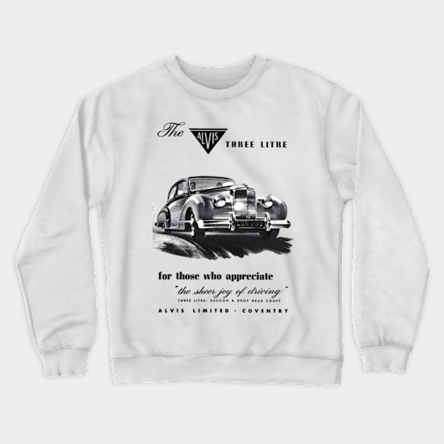 1952 ALVIS THREE LITRE - advert Crewneck Sweatshirt by Throwback Motors